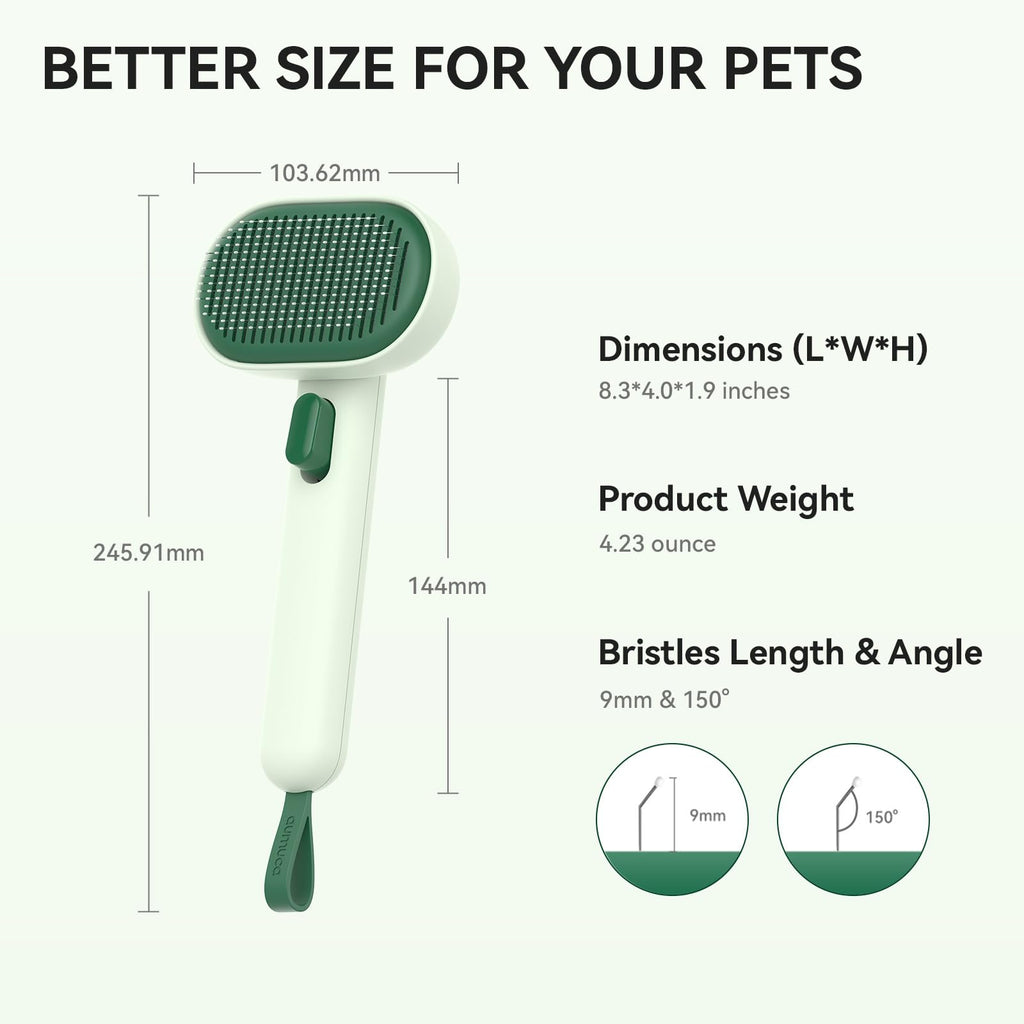 aumuca Cat and Dog Grooming Brush for Shedding, Removes Loose Fur from Long or Short Haired Pets - Ideal for Cats, Kittens, Rabbits, and More - Purple