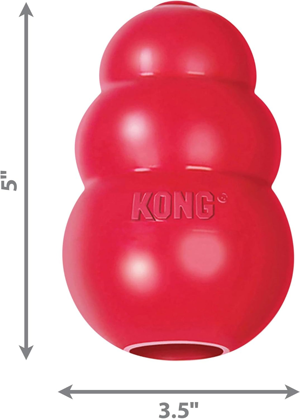 KONG Classic Stuffable Dog Toy, Natural Rubber