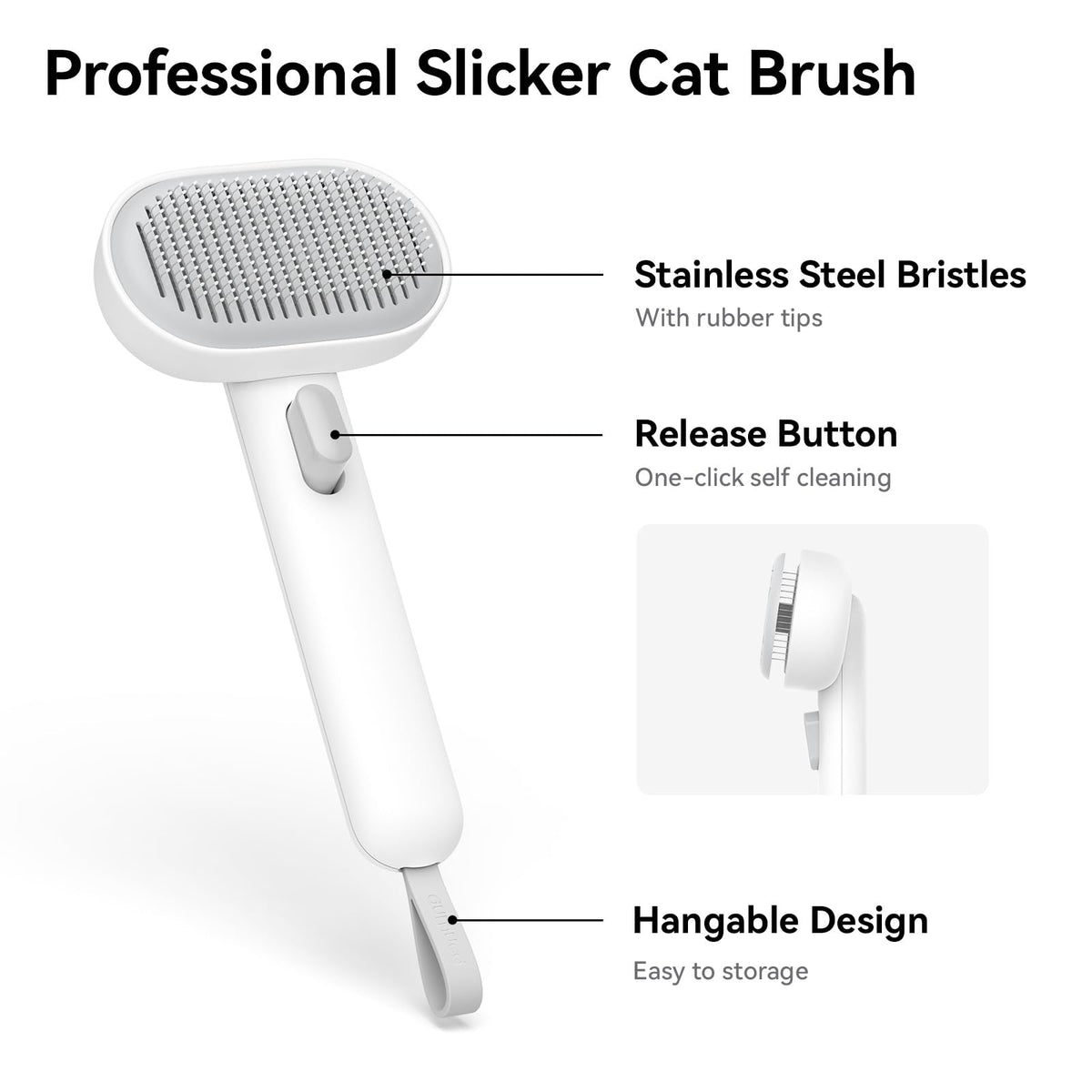 aumuca Cat and Dog Grooming Brush for Shedding, Removes Loose Fur from Long or Short Haired Pets - Ideal for Cats, Kittens, Rabbits, and More - Purple