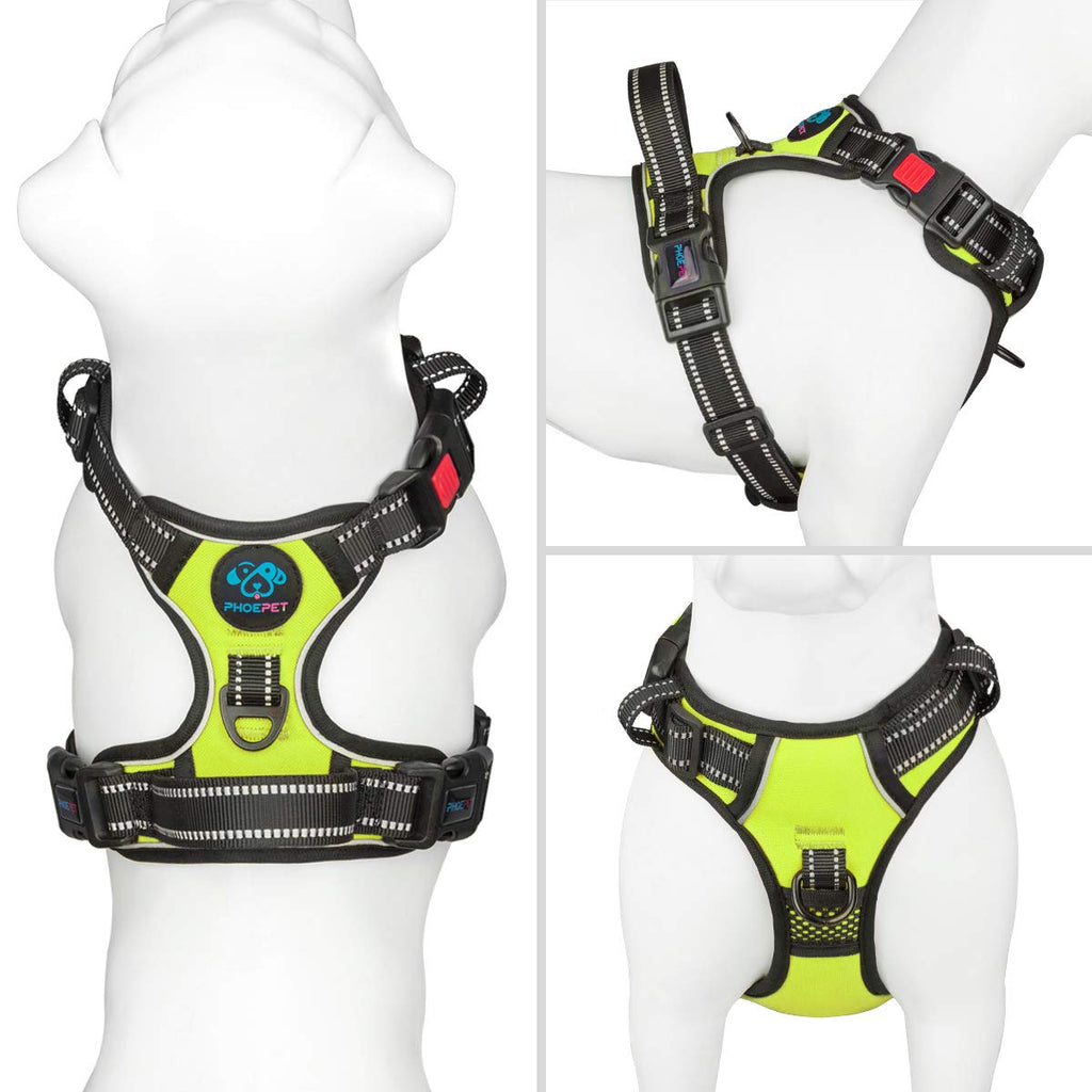 PHOEPET No-Pull Dog Harness – Reflective Front-Clip Vest with Handle
