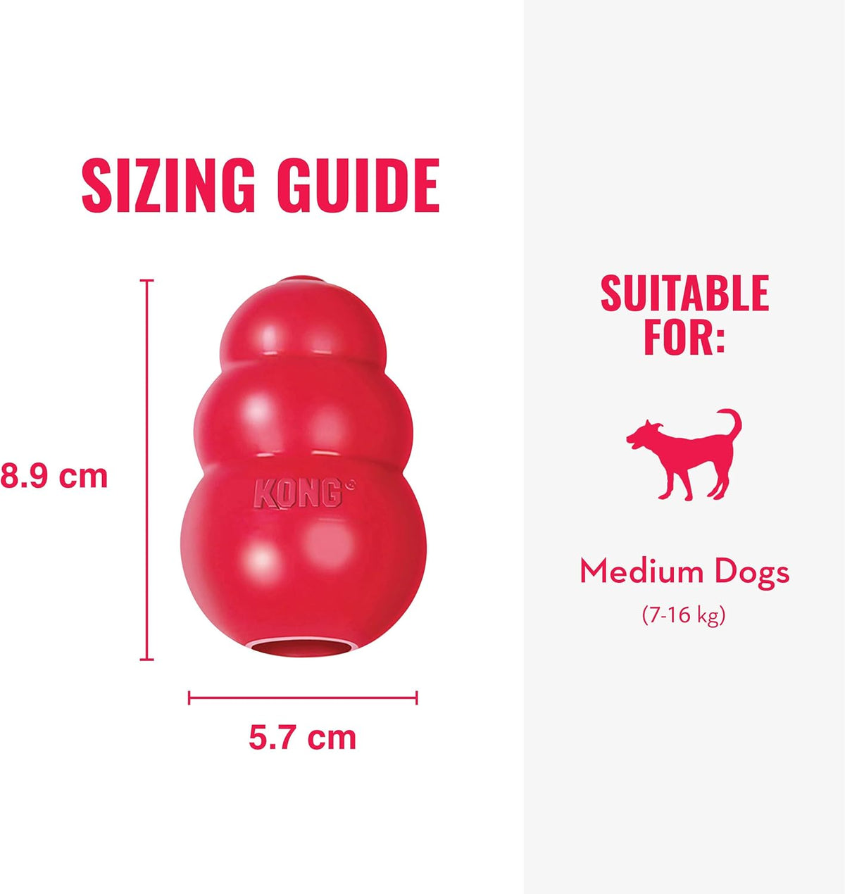 KONG Classic Stuffable Dog Toy, Natural Rubber