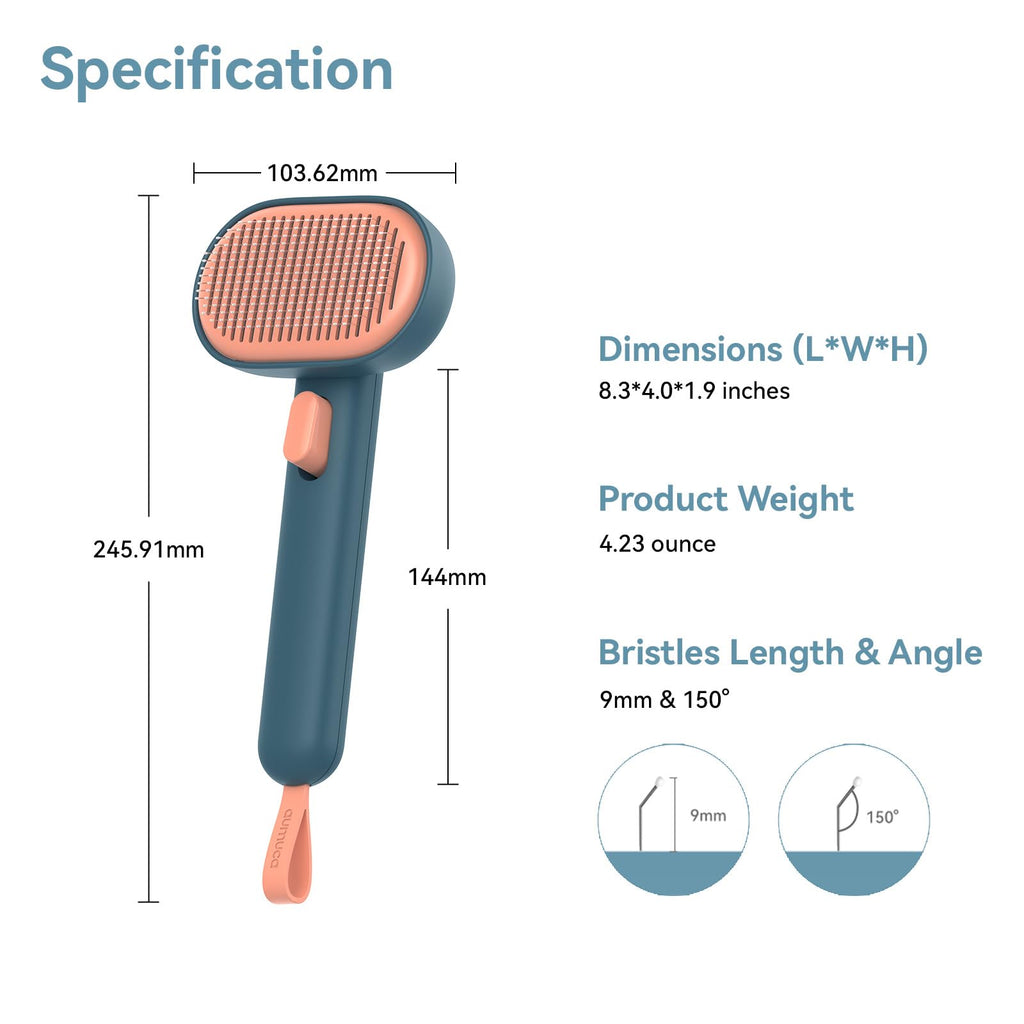 aumuca Cat and Dog Grooming Brush for Shedding, Removes Loose Fur from Long or Short Haired Pets - Ideal for Cats, Kittens, Rabbits, and More - Purple