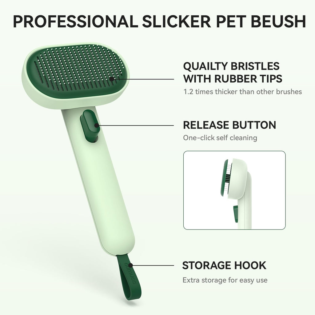 aumuca Cat and Dog Grooming Brush for Shedding, Removes Loose Fur from Long or Short Haired Pets - Ideal for Cats, Kittens, Rabbits, and More - Purple