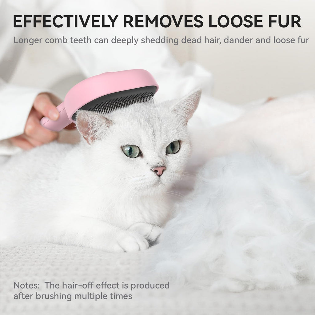 aumuca Cat and Dog Grooming Brush for Shedding, Removes Loose Fur from Long or Short Haired Pets - Ideal for Cats, Kittens, Rabbits, and More - Purple
