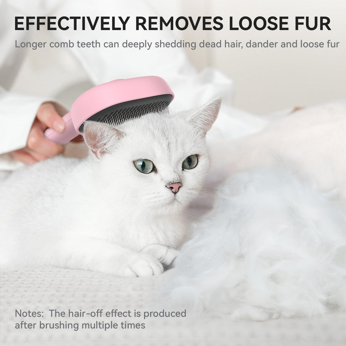 aumuca Cat and Dog Grooming Brush for Shedding, Removes Loose Fur from Long or Short Haired Pets - Ideal for Cats, Kittens, Rabbits, and More - Purple