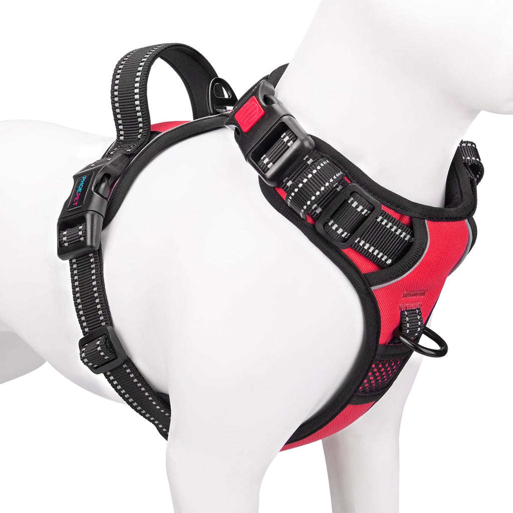 PHOEPET No-Pull Dog Harness – Reflective Front-Clip Vest with Handle