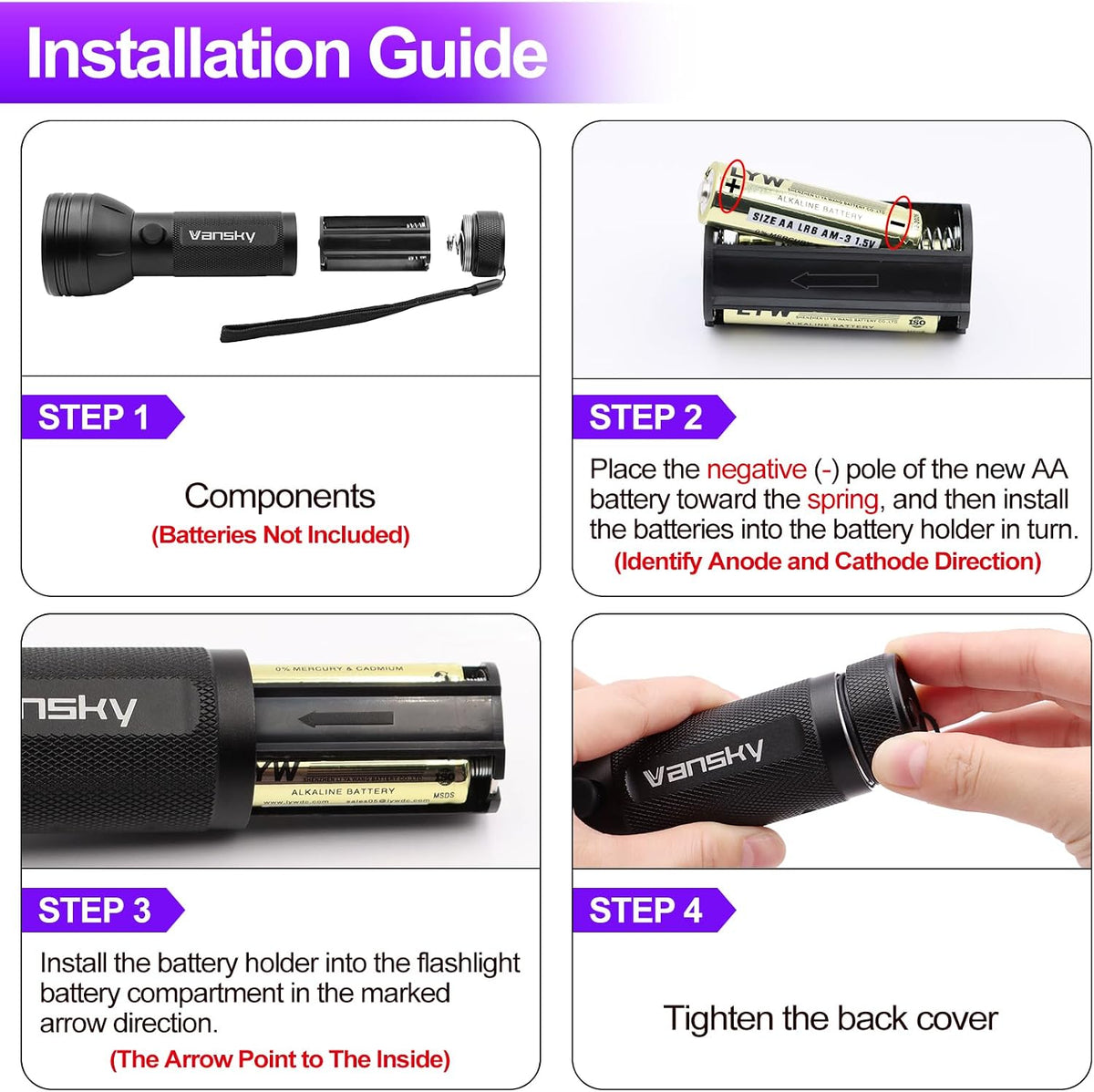Vansky UV Blacklight Flashlight for Pet Stains