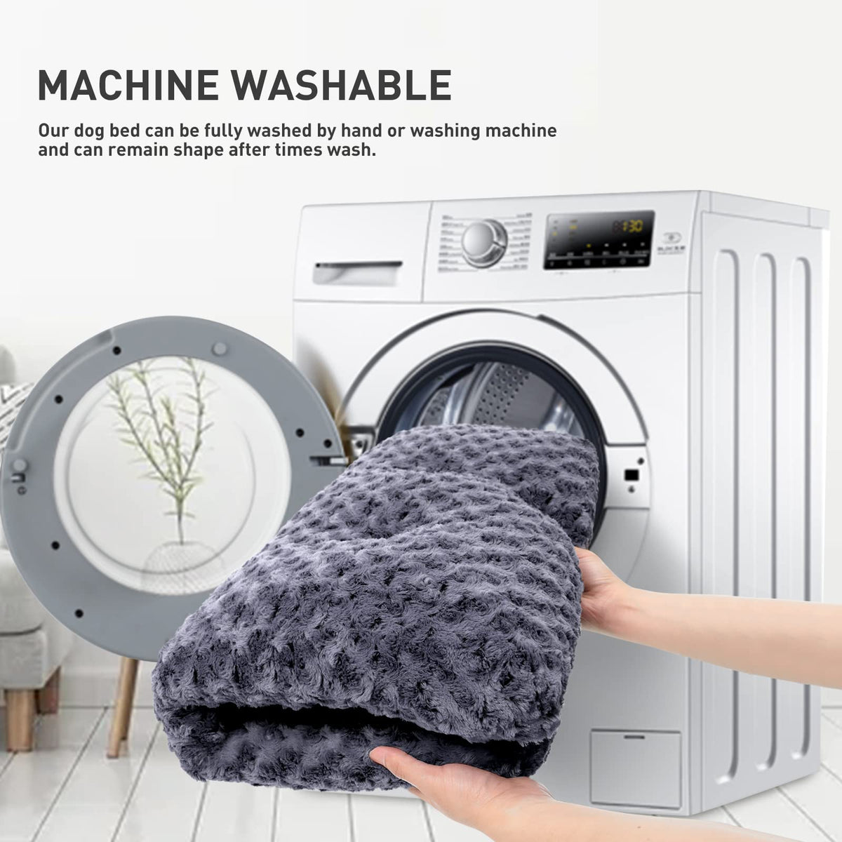 KSIIA Washable Plush Dog Crate Mat