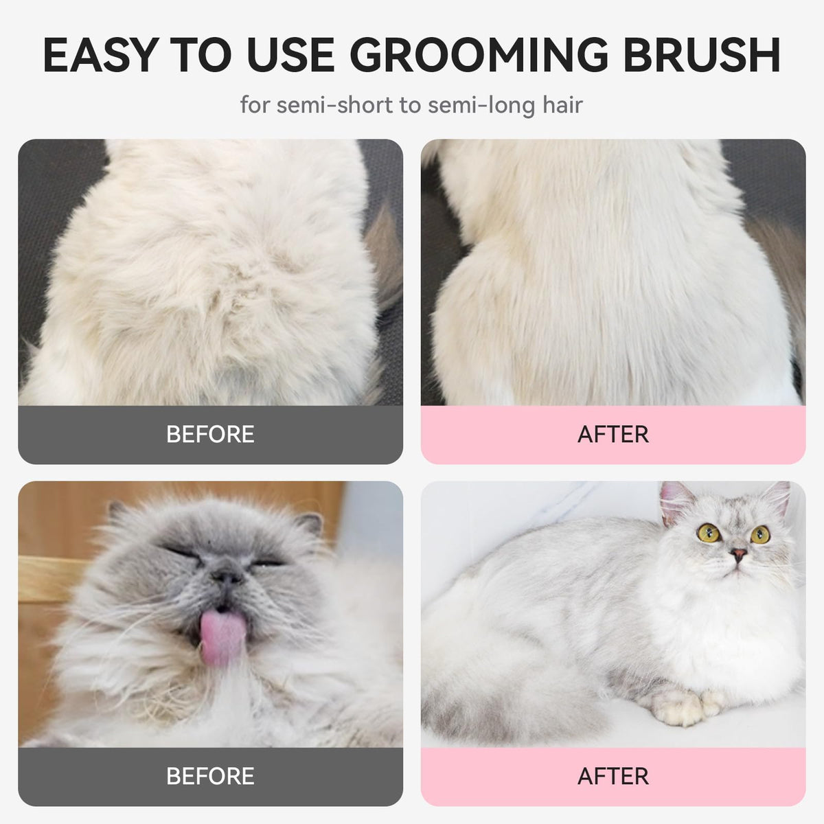 aumuca Cat and Dog Grooming Brush for Shedding, Removes Loose Fur from Long or Short Haired Pets - Ideal for Cats, Kittens, Rabbits, and More - Purple