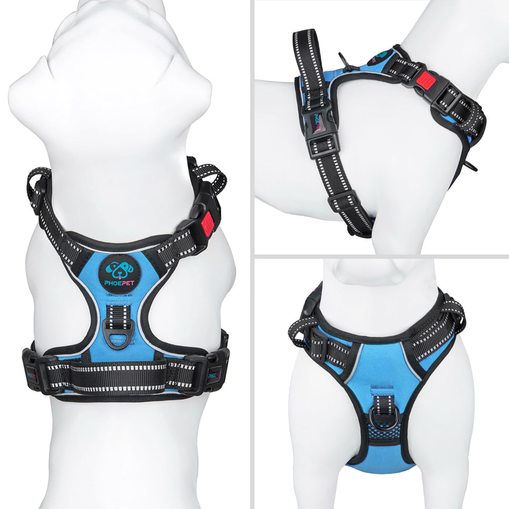 PHOEPET No-Pull Dog Harness – Reflective Front-Clip Vest with Handle