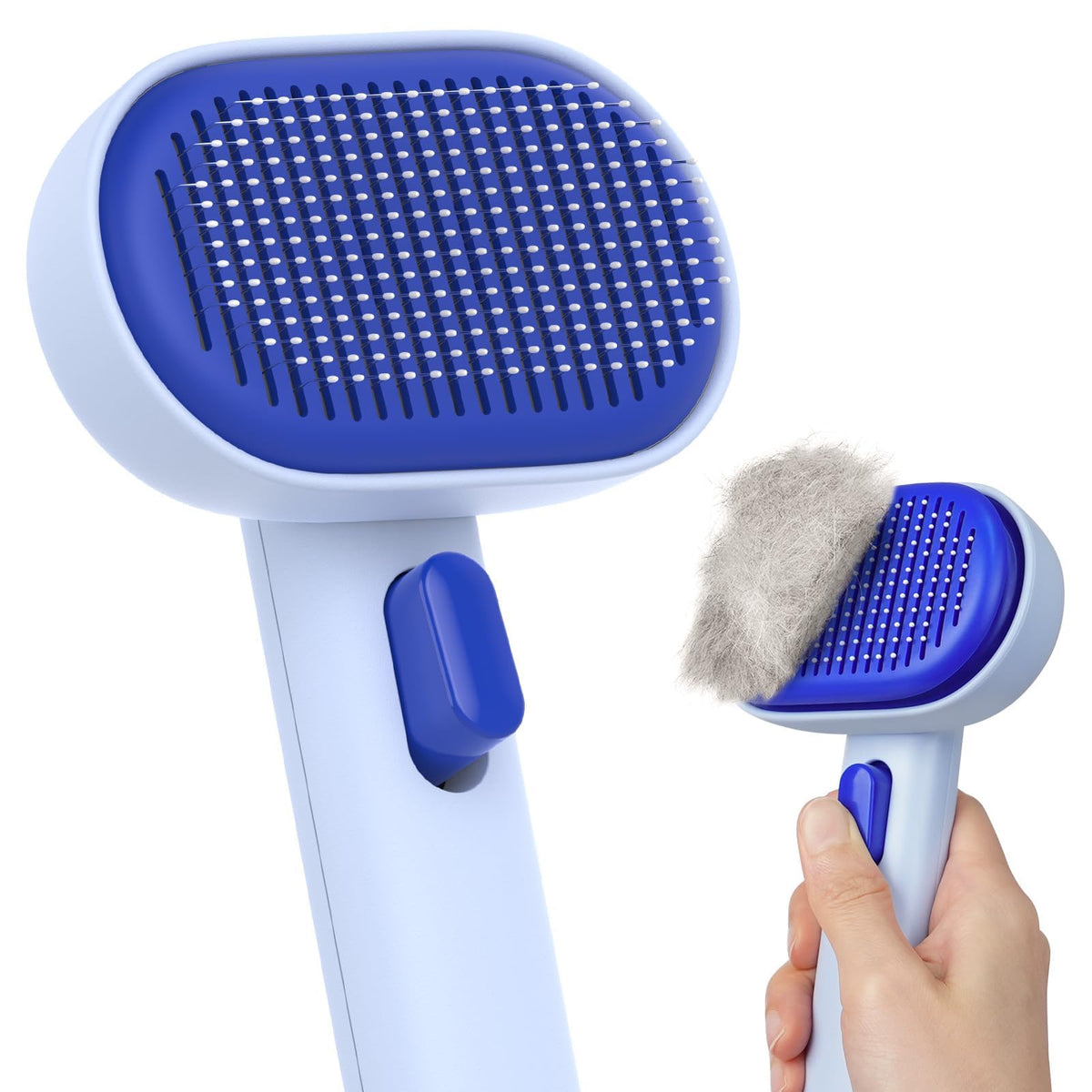 aumuca Cat and Dog Grooming Brush for Shedding, Removes Loose Fur from Long or Short Haired Pets - Ideal for Cats, Kittens, Rabbits, and More - Purple