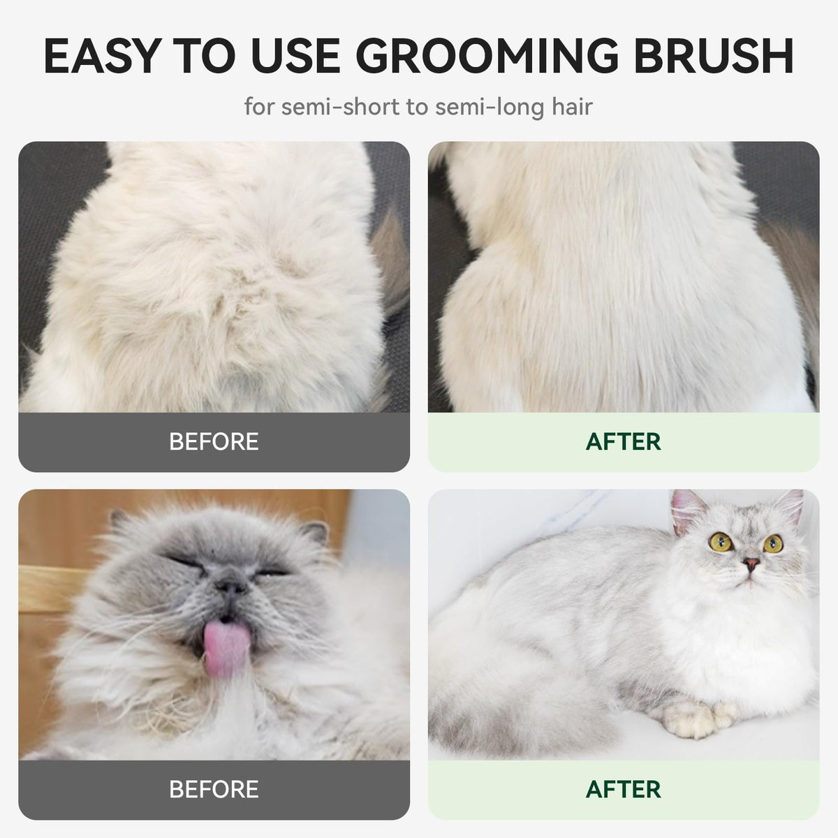aumuca Cat and Dog Grooming Brush for Shedding, Removes Loose Fur from Long or Short Haired Pets - Ideal for Cats, Kittens, Rabbits, and More - Purple