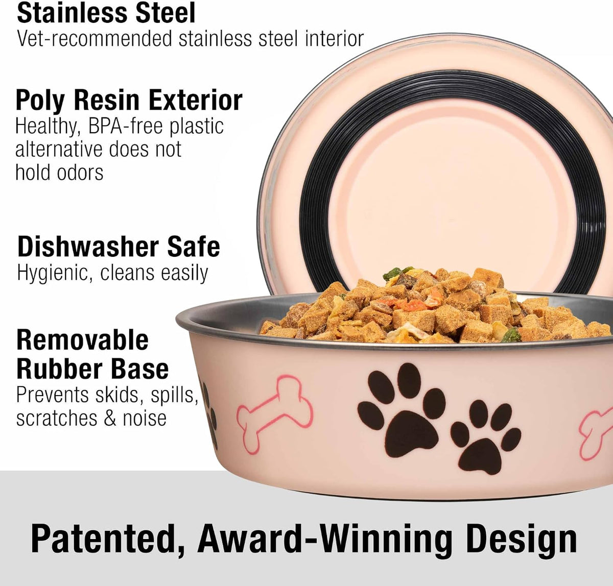 Loving Pets Bella Bowl, Stainless Steel Dog & Cat Bowl