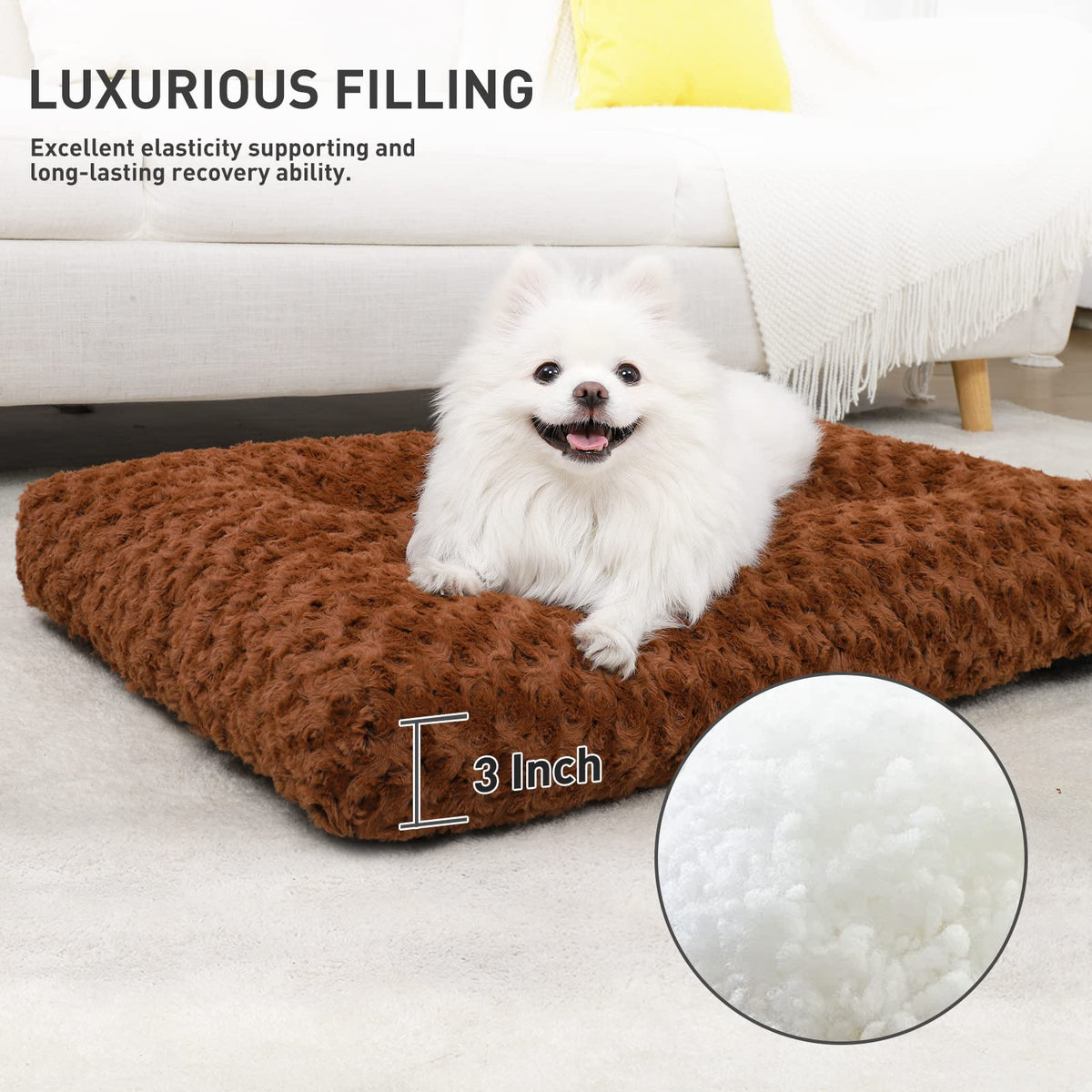 KSIIA Washable Plush Dog Crate Mat