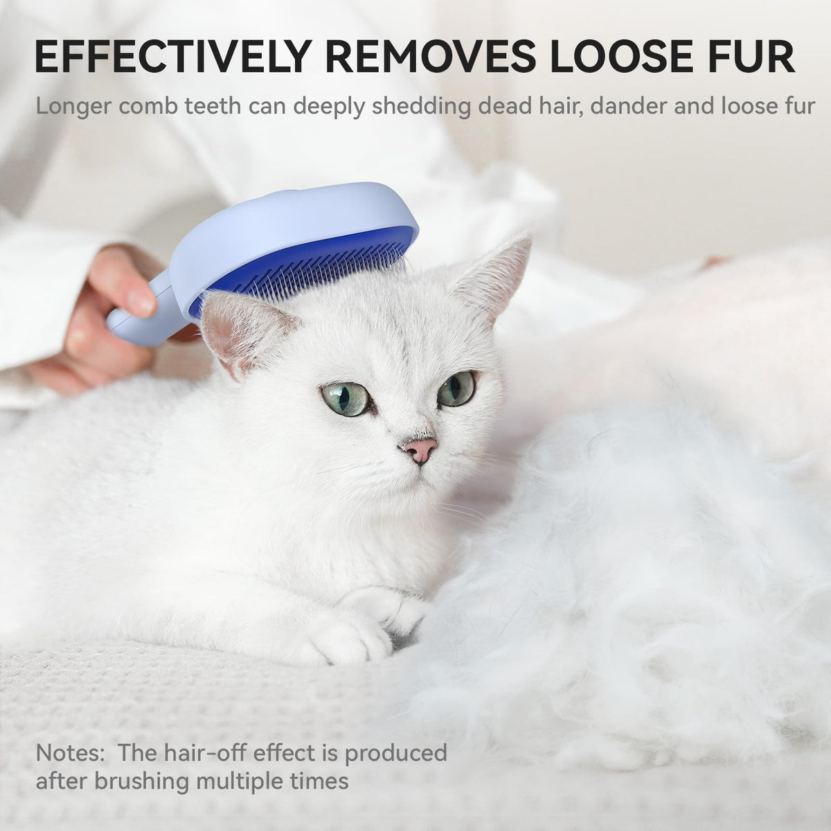 aumuca Cat and Dog Grooming Brush for Shedding, Removes Loose Fur from Long or Short Haired Pets - Ideal for Cats, Kittens, Rabbits, and More - Purple