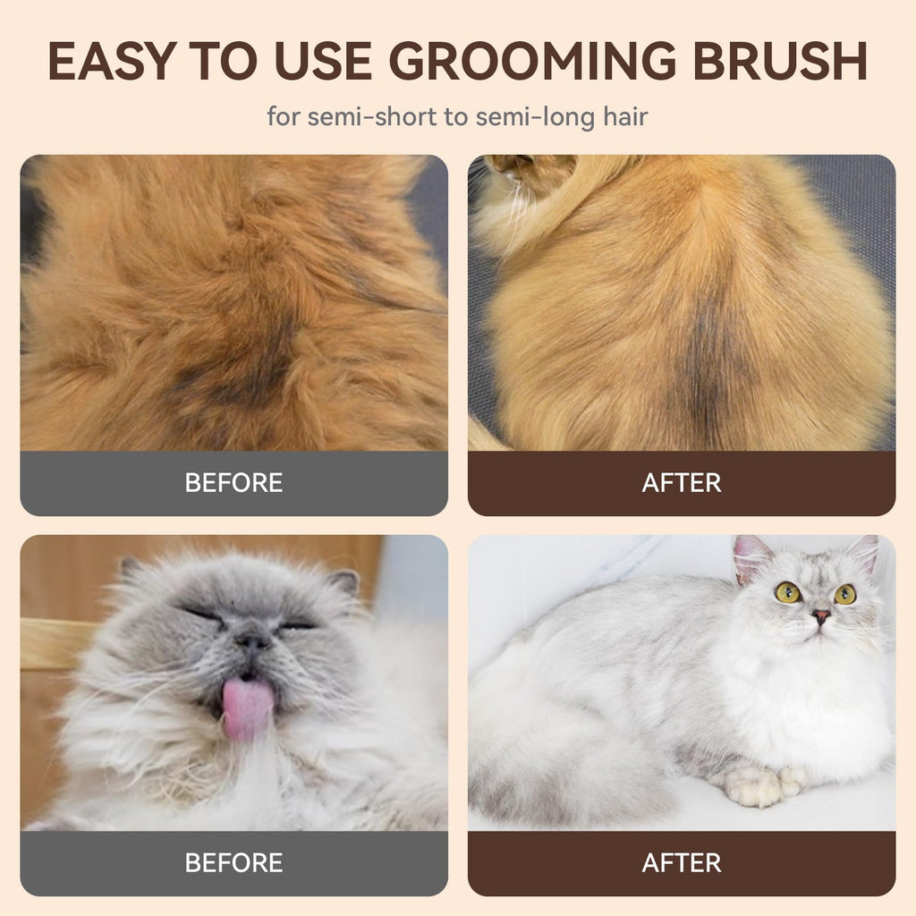 aumuca Cat and Dog Grooming Brush for Shedding, Removes Loose Fur from Long or Short Haired Pets - Ideal for Cats, Kittens, Rabbits, and More - Purple