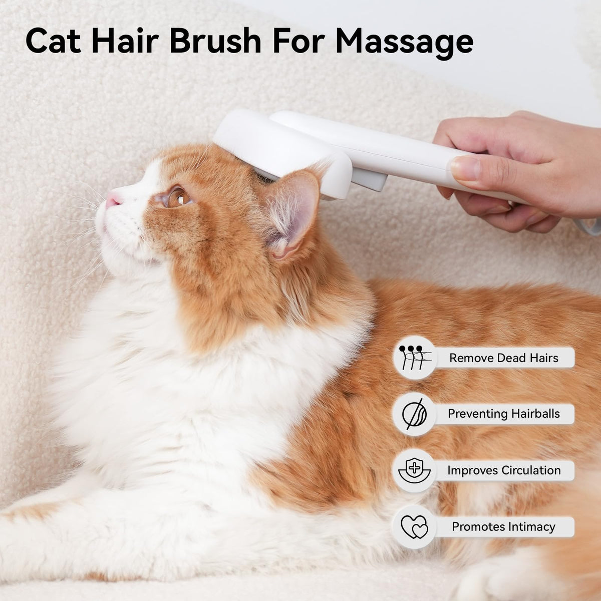 aumuca Cat and Dog Grooming Brush for Shedding, Removes Loose Fur from Long or Short Haired Pets - Ideal for Cats, Kittens, Rabbits, and More - Purple