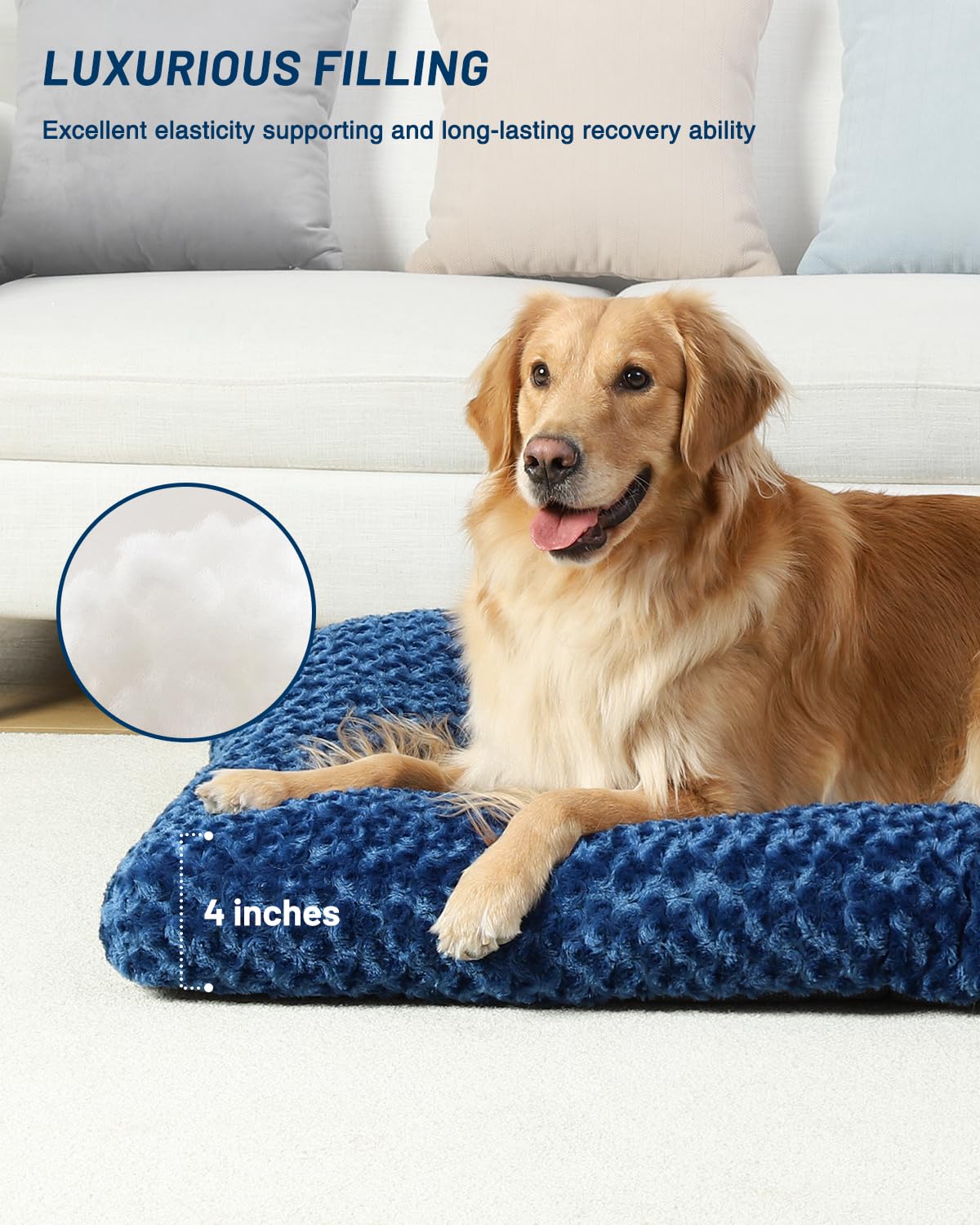 KSIIA Washable Plush Dog Crate Mat
