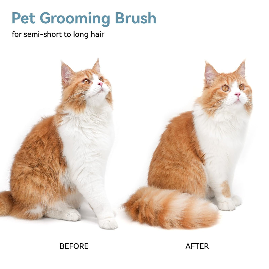 aumuca Cat and Dog Grooming Brush for Shedding, Removes Loose Fur from Long or Short Haired Pets - Ideal for Cats, Kittens, Rabbits, and More - Purple
