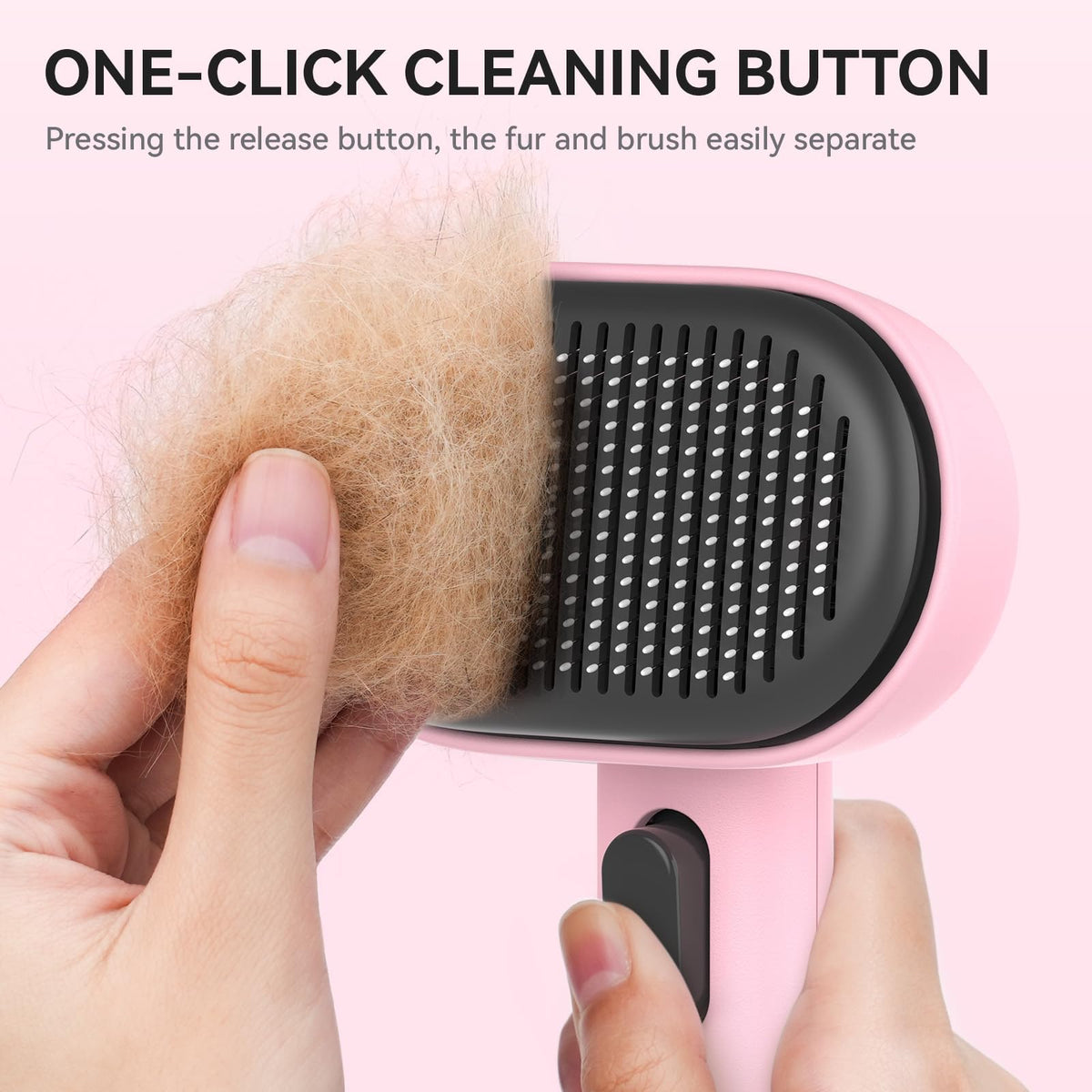 aumuca Cat and Dog Grooming Brush for Shedding, Removes Loose Fur from Long or Short Haired Pets - Ideal for Cats, Kittens, Rabbits, and More - Purple