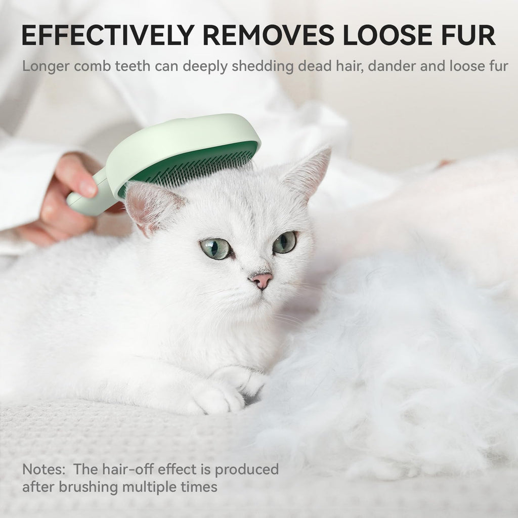 aumuca Cat and Dog Grooming Brush for Shedding, Removes Loose Fur from Long or Short Haired Pets - Ideal for Cats, Kittens, Rabbits, and More - Purple