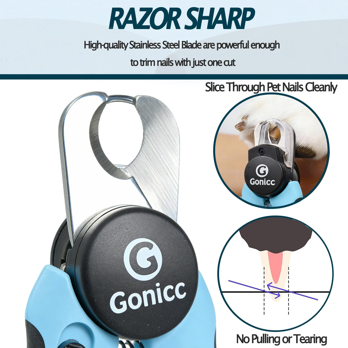 gonicc Professional Nail Clippers for Dogs & Cats