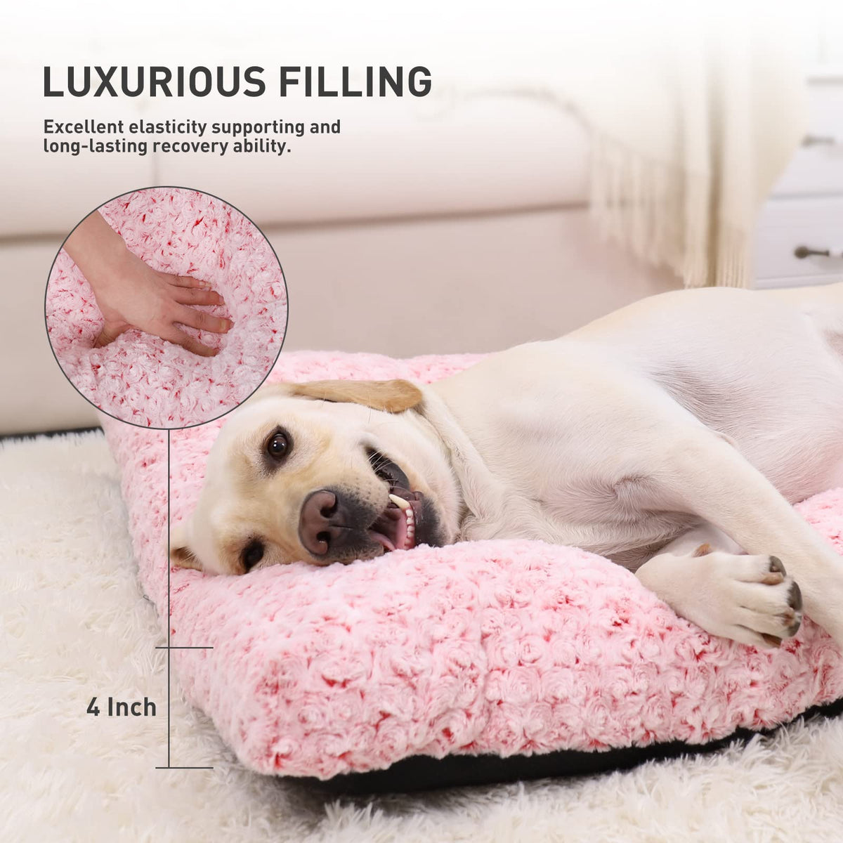 KSIIA Washable Plush Dog Crate Mat