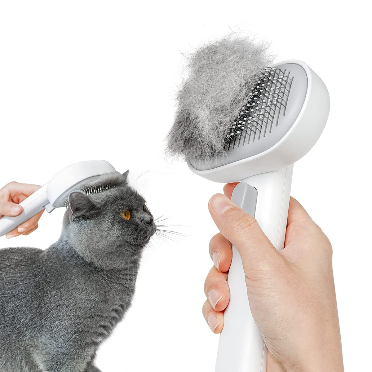 aumuca Cat and Dog Grooming Brush for Shedding, Removes Loose Fur from Long or Short Haired Pets - Ideal for Cats, Kittens, Rabbits, and More - Purple