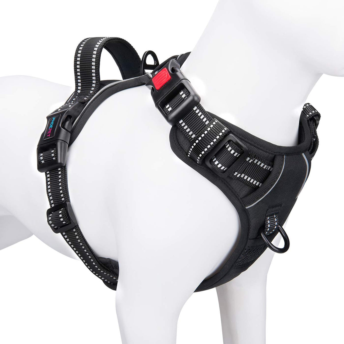 PHOEPET No-Pull Dog Harness – Reflective Front-Clip Vest with Handle