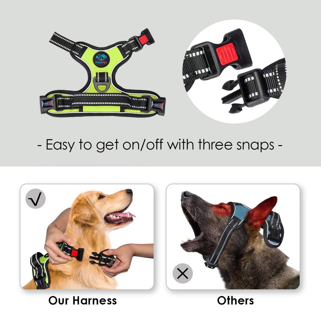 PHOEPET No-Pull Dog Harness – Reflective Front-Clip Vest with Handle