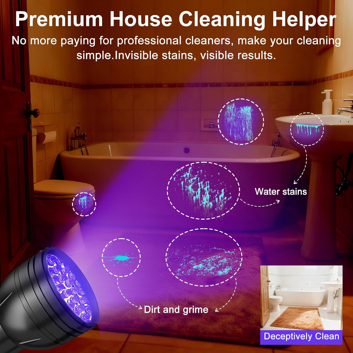 Vansky UV Blacklight Flashlight for Pet Stains