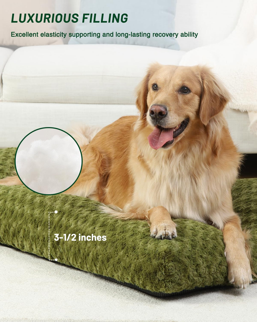 KSIIA Washable Plush Dog Crate Mat