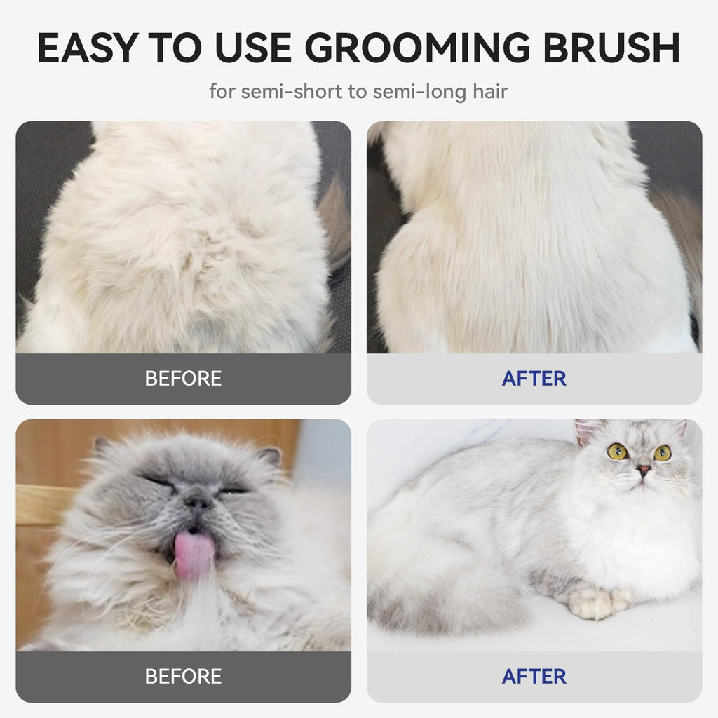 aumuca Cat and Dog Grooming Brush for Shedding, Removes Loose Fur from Long or Short Haired Pets - Ideal for Cats, Kittens, Rabbits, and More - Purple