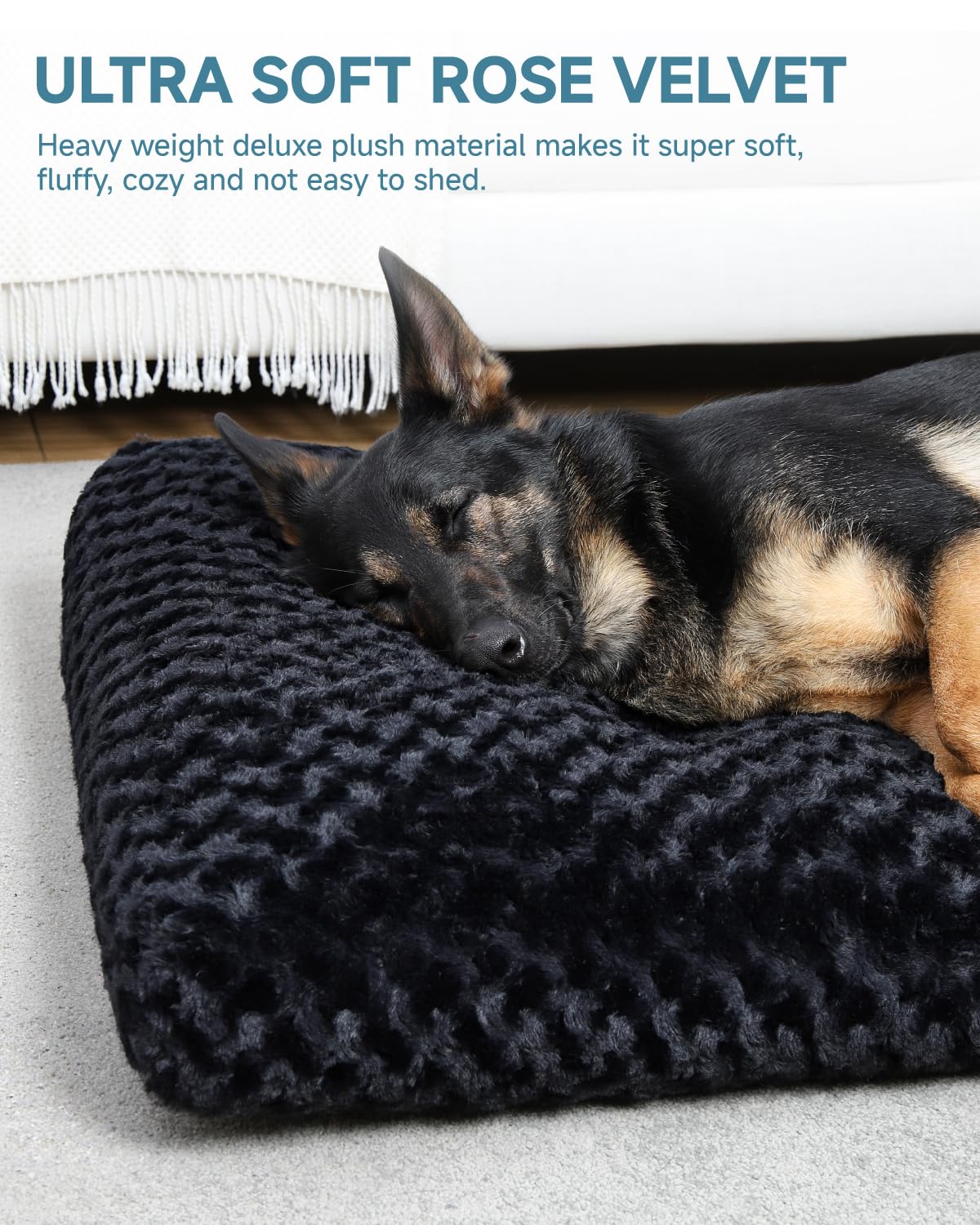 KSIIA Washable Plush Dog Crate Mat