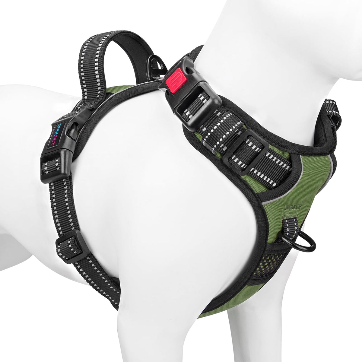 PHOEPET No-Pull Dog Harness – Reflective Front-Clip Vest with Handle