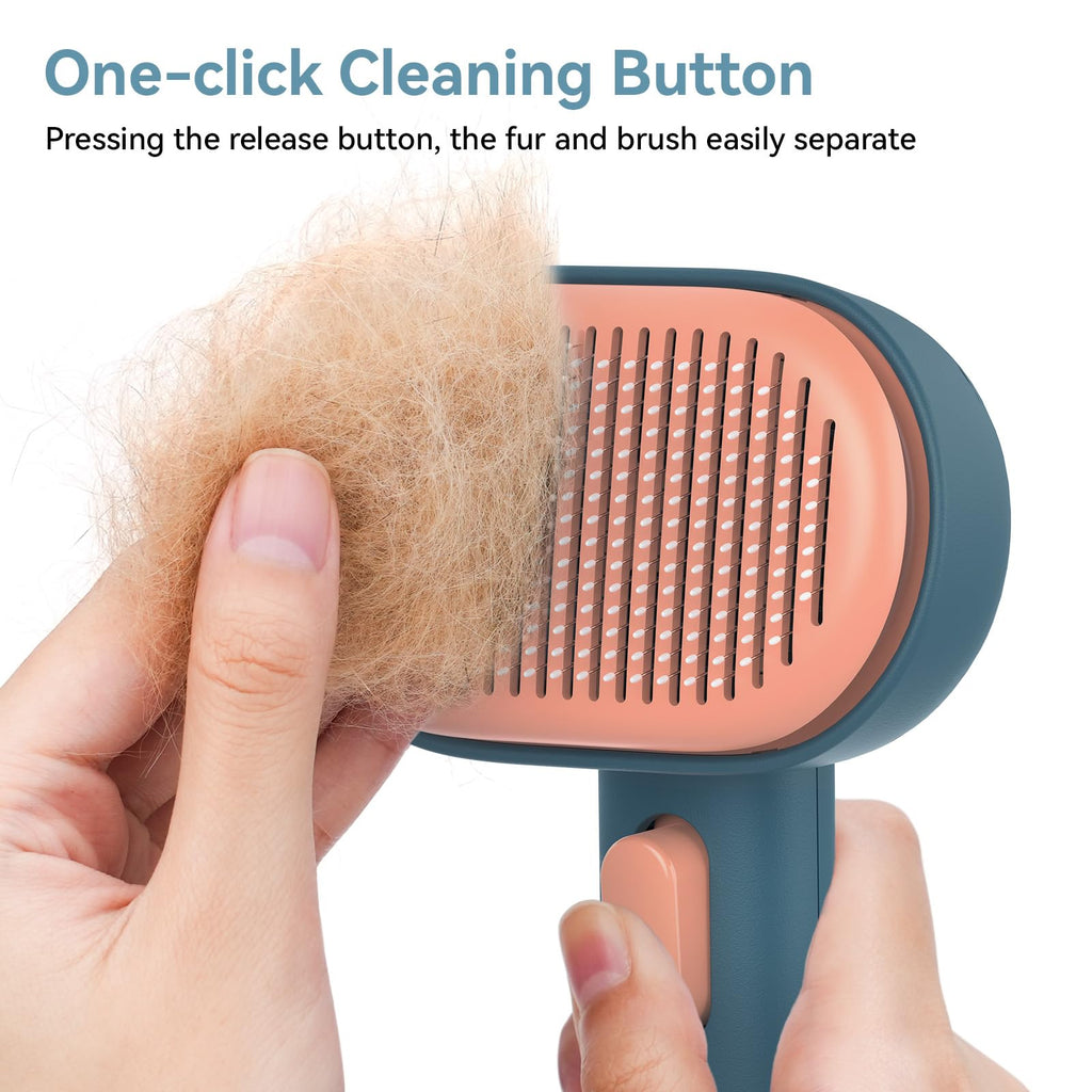 aumuca Cat and Dog Grooming Brush for Shedding, Removes Loose Fur from Long or Short Haired Pets - Ideal for Cats, Kittens, Rabbits, and More - Purple