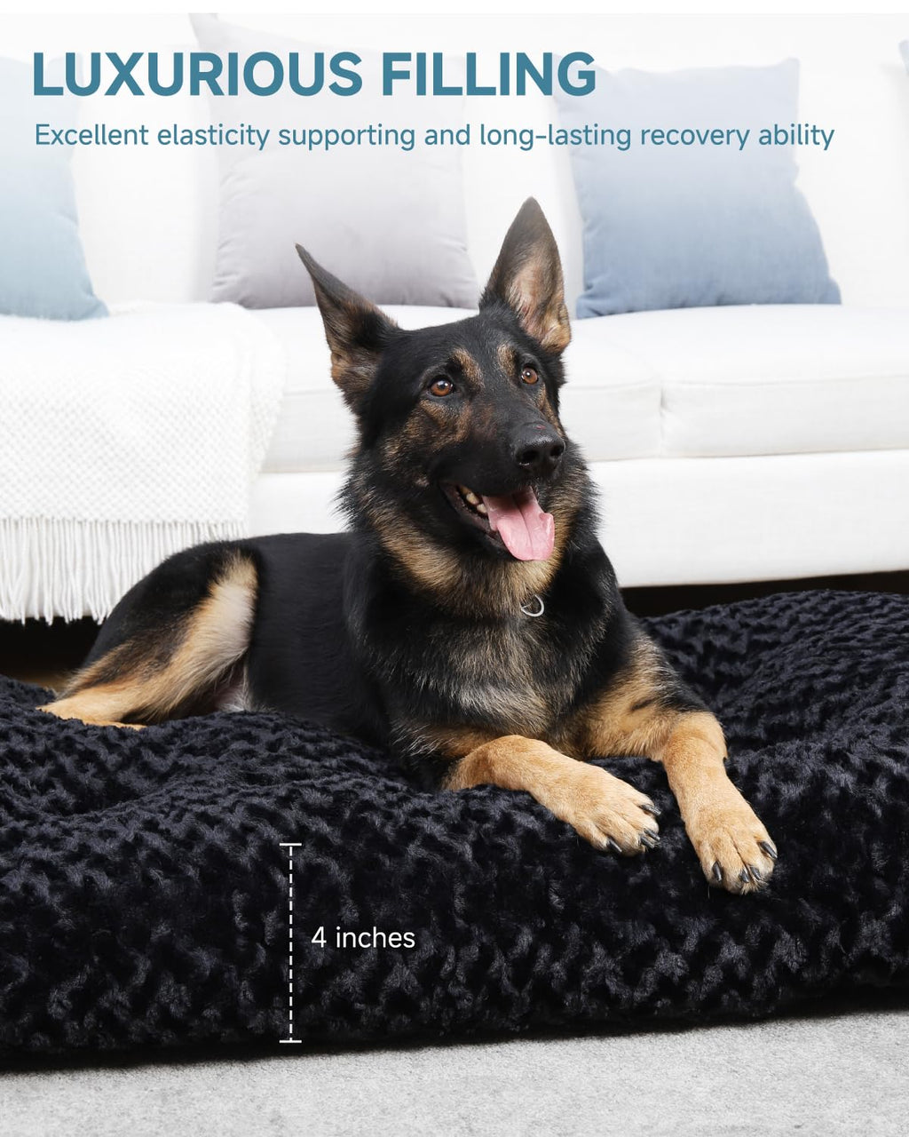 KSIIA Washable Plush Dog Crate Mat