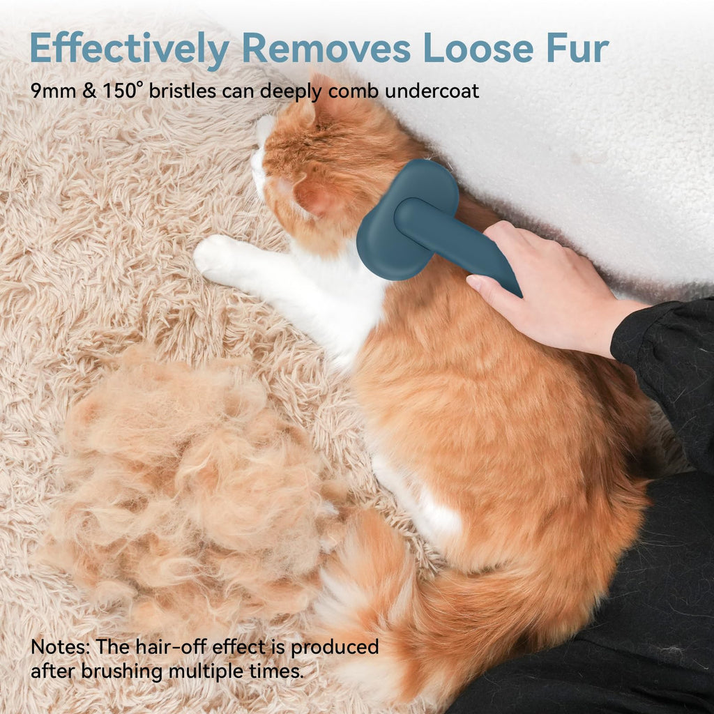 aumuca Cat and Dog Grooming Brush for Shedding, Removes Loose Fur from Long or Short Haired Pets - Ideal for Cats, Kittens, Rabbits, and More - Purple