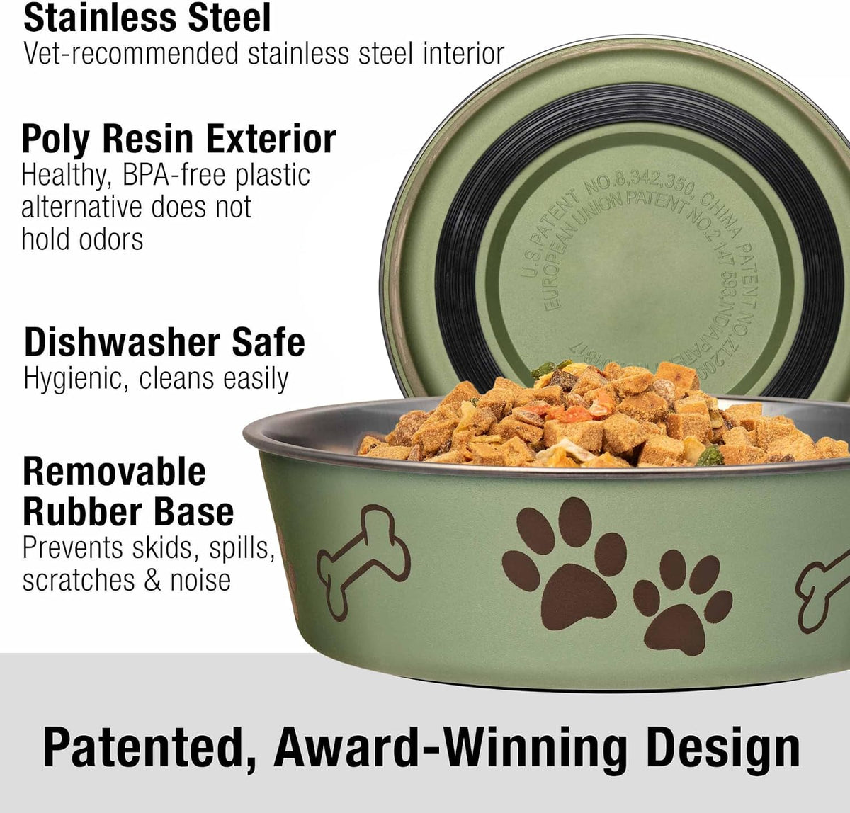 Loving Pets Bella Bowl, Stainless Steel Dog & Cat Bowl