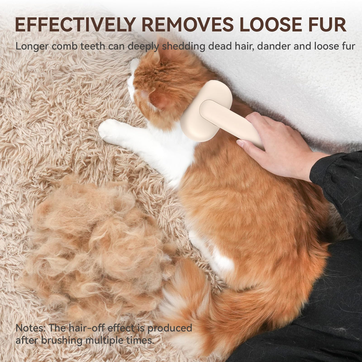 aumuca Cat and Dog Grooming Brush for Shedding, Removes Loose Fur from Long or Short Haired Pets - Ideal for Cats, Kittens, Rabbits, and More - Purple