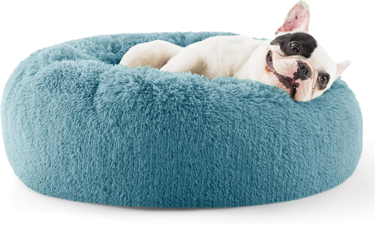 Bedsure Calming Donut Dog Bed, Faux Fur