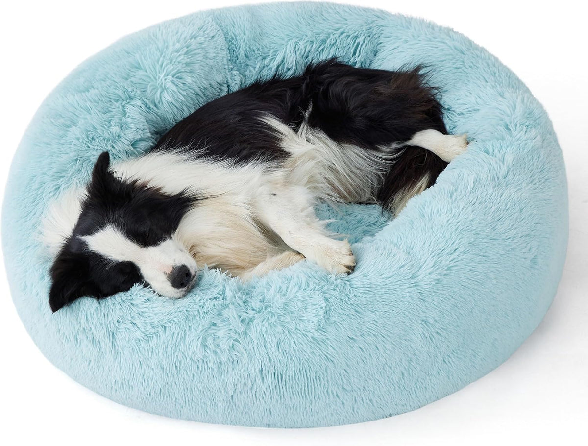 Bedsure Calming Donut Dog Bed, Faux Fur