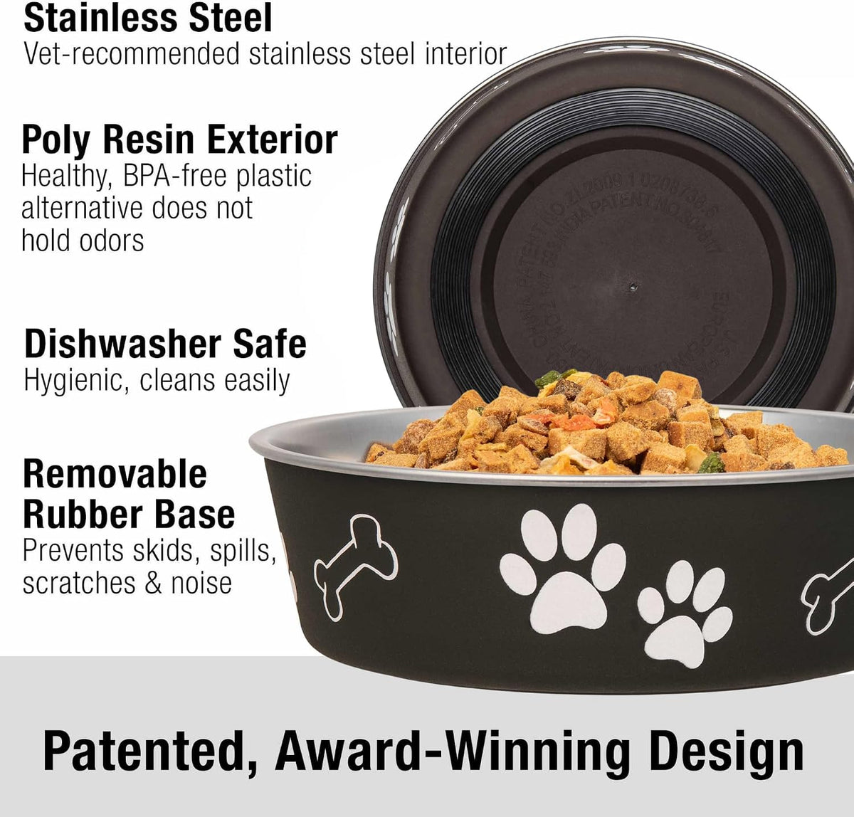 Loving Pets Bella Bowl, Stainless Steel Dog & Cat Bowl