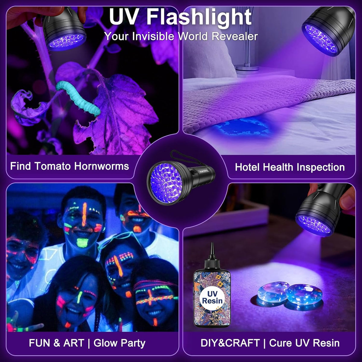 Vansky UV Blacklight Flashlight for Pet Stains