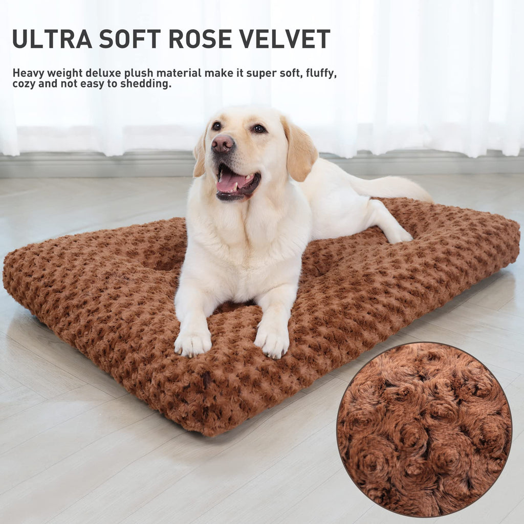 KSIIA Washable Plush Dog Crate Mat