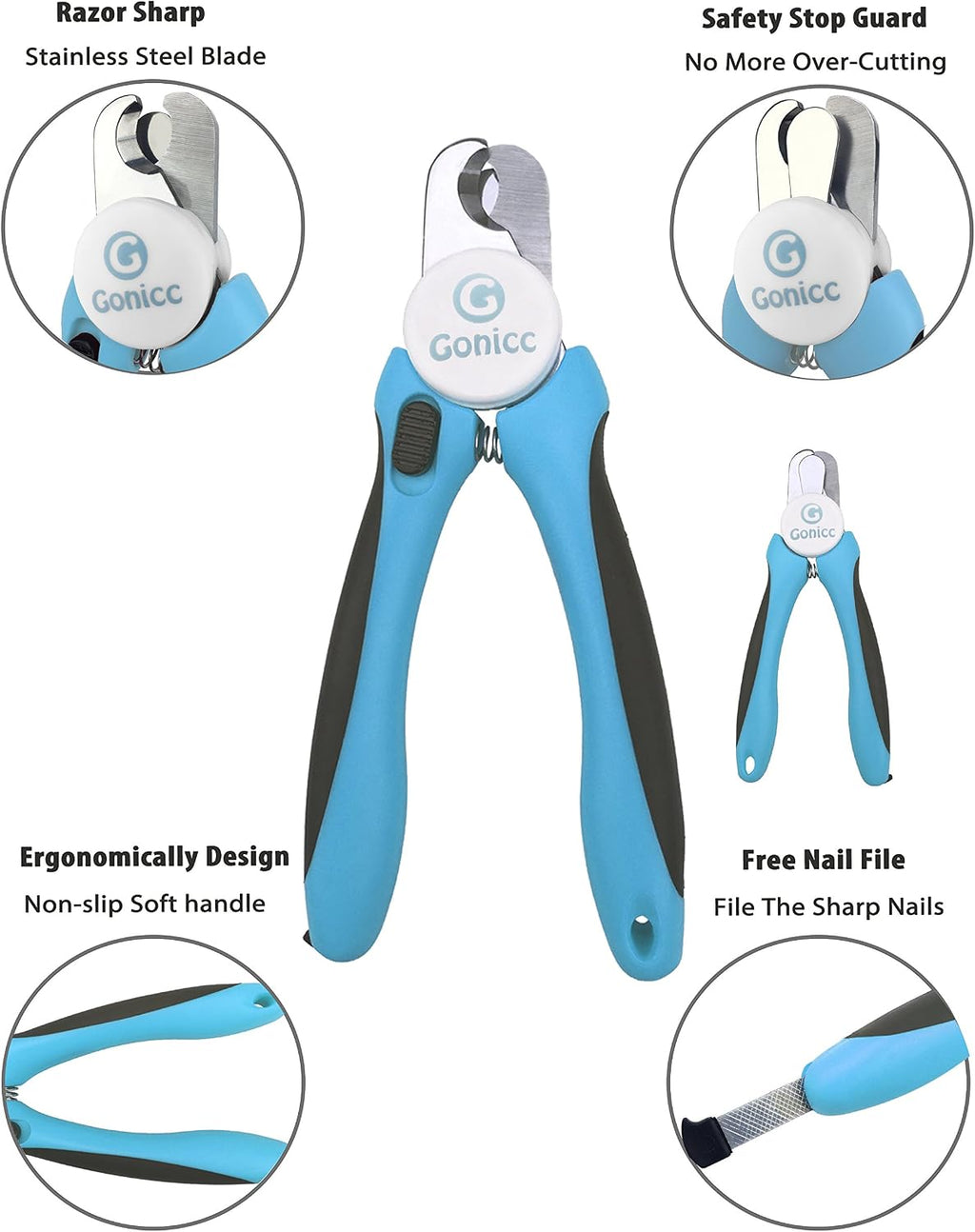 gonicc Professional Nail Clippers for Dogs & Cats