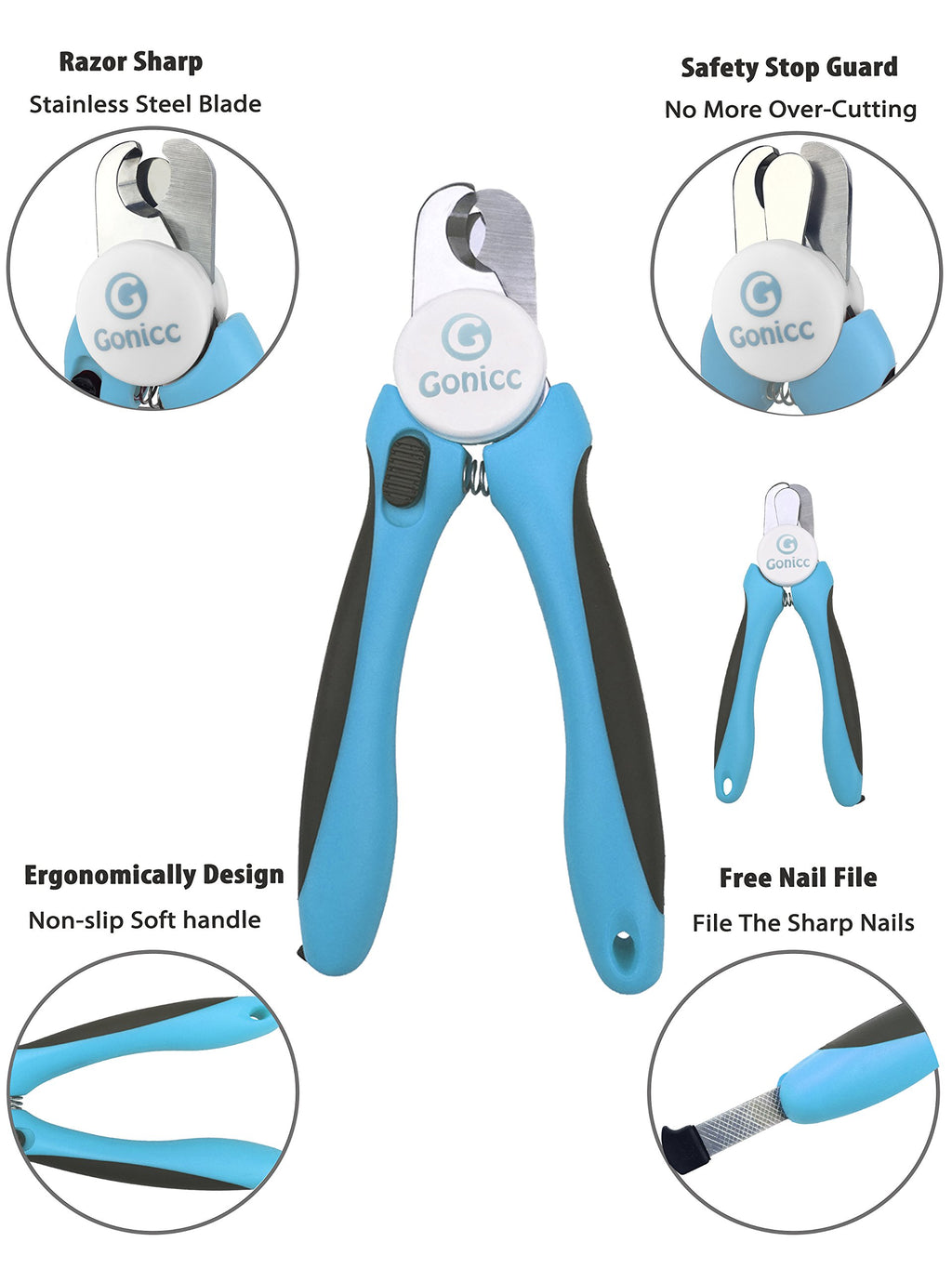 gonicc Professional Nail Clippers for Dogs & Cats