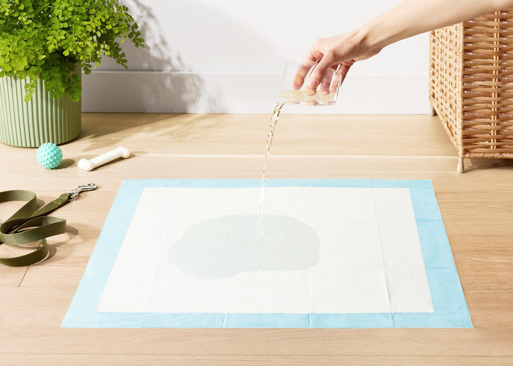 Amazon Basics Leak-Proof Puppy Training Pee Pads, 5-Layer Quick-Dry