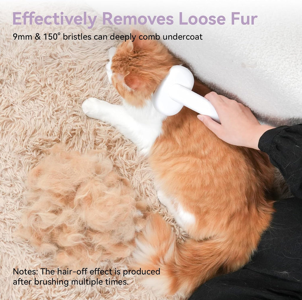 aumuca Cat and Dog Grooming Brush for Shedding, Removes Loose Fur from Long or Short Haired Pets - Ideal for Cats, Kittens, Rabbits, and More - Purple