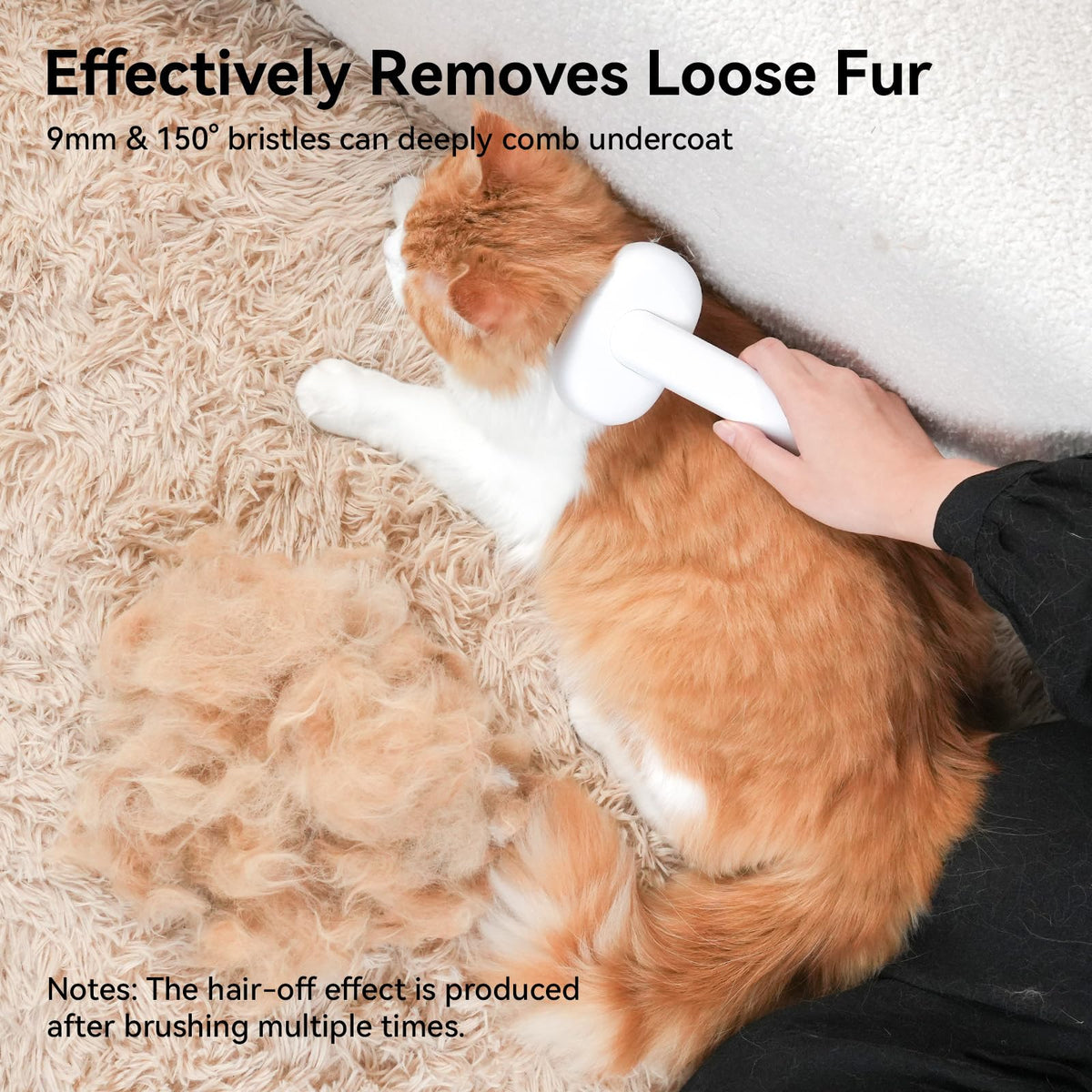 aumuca Cat and Dog Grooming Brush for Shedding, Removes Loose Fur from Long or Short Haired Pets - Ideal for Cats, Kittens, Rabbits, and More - Purple